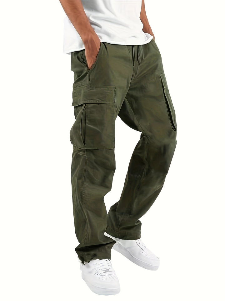 Oversized Cargo Pants for Men with Multiple Pockets, Comfortable Fit and Durable Cotton Blend Trousers