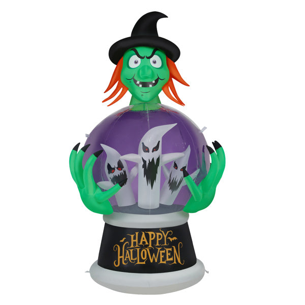 Witch Inflatable 5.9ft Crystal Ball Halloween Decor 2025