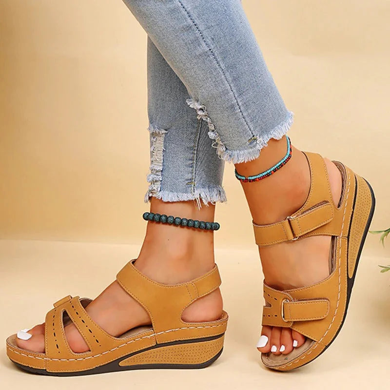 Orthopedic Comfort Sandals for Women with Gel Sole, Breathable Design, and Adjustable Velcro Fastener for Pain-Free Walking