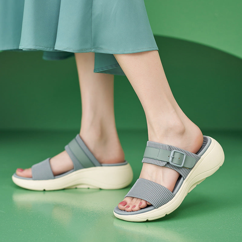 Lightweight unisex slide sandals - minimalist two-strap, synthetic leather, casual everyday wear