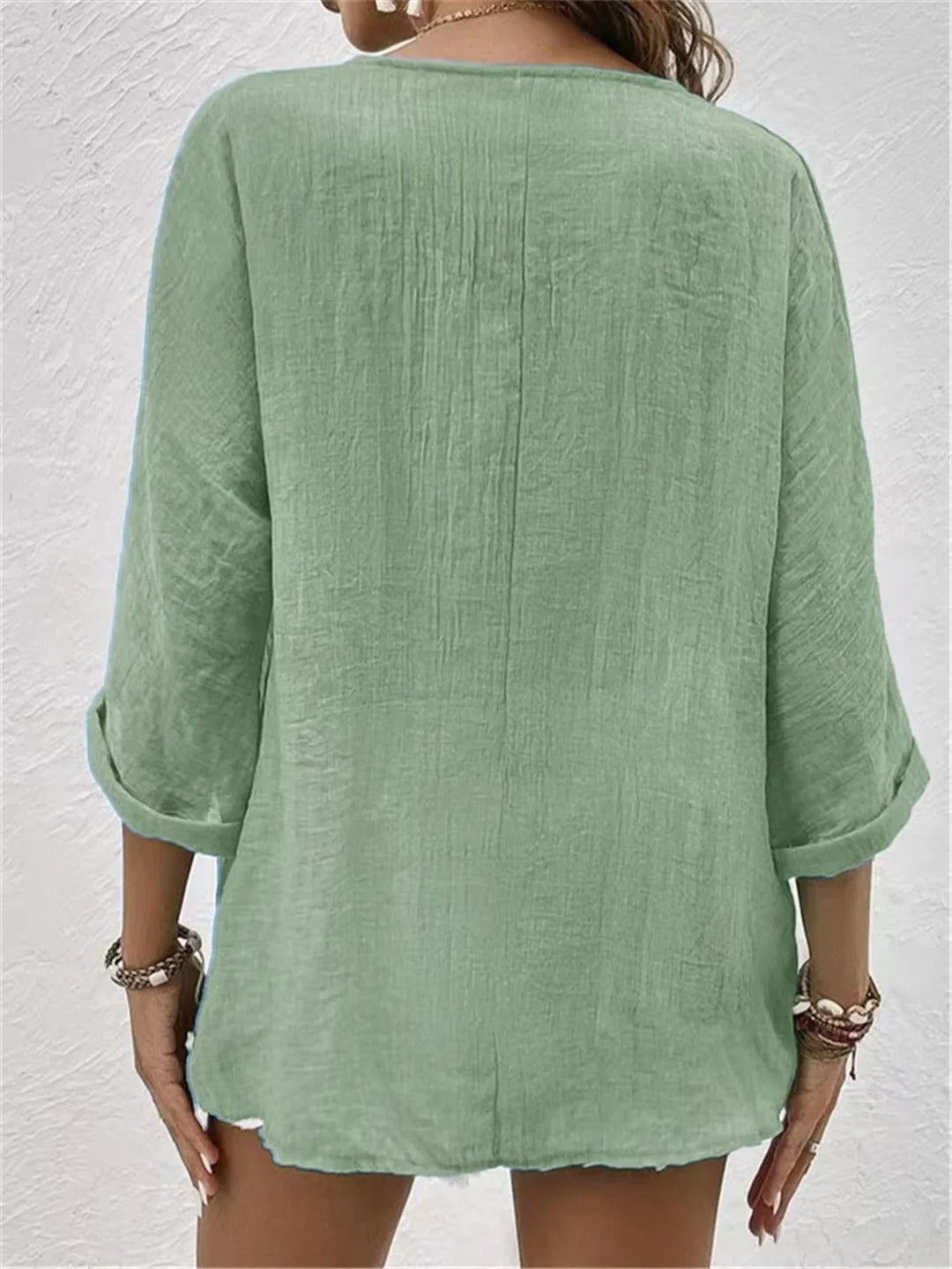 V-Neck Button-Up Women&