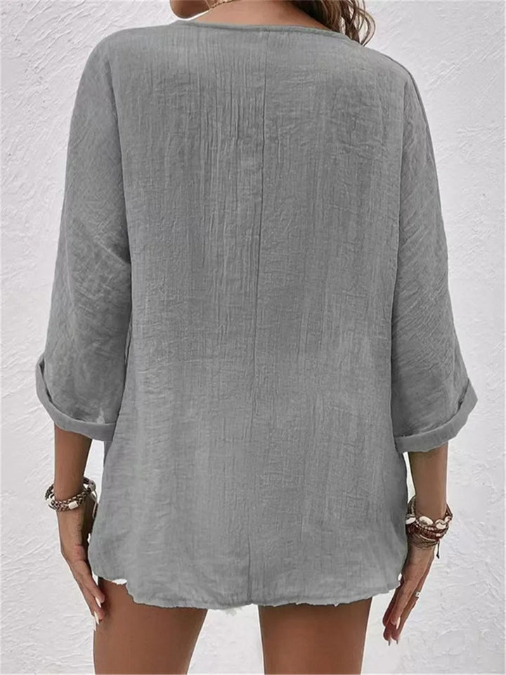 V-Neck Button-Up Women&