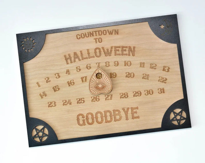 Halloween Countdown Calendar Rustic Wall Decor 2025