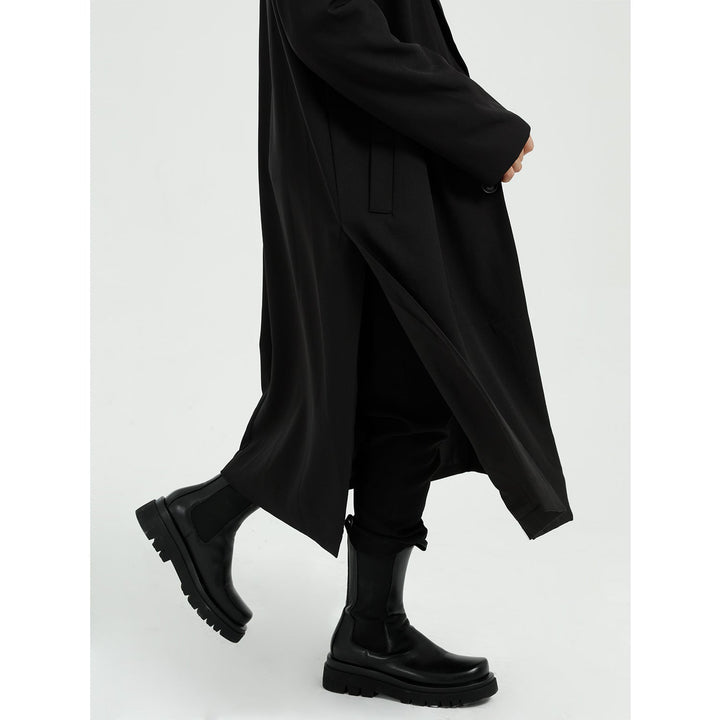 Lightweight Relaxed Men’s Overcoat - Long Polyester Spring