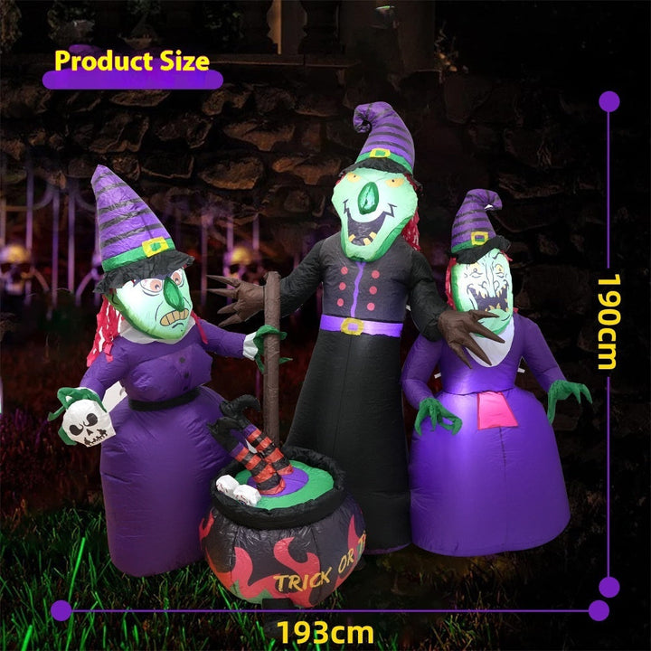 Witch Inflatable Luminous Halloween Yard Decor Outdoor