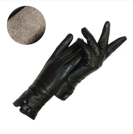 Warm Womens Leather Gloves - Tailored, Rabbit Lined