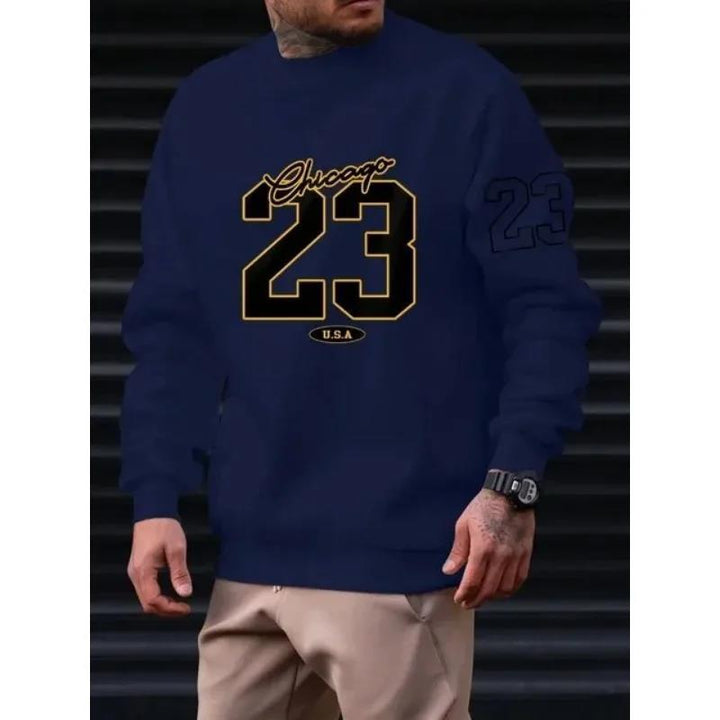 Warm Men’s Sweatshirt – Relaxed Crewneck, Fleece, Casual