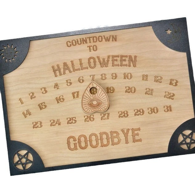 Halloween Countdown Calendar Rustic Wall Decor 2025