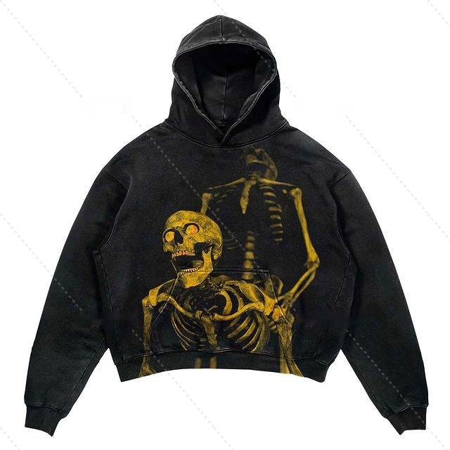 Warm Relaxed Hoodie - Cropped Pullover Polyester Streetwear