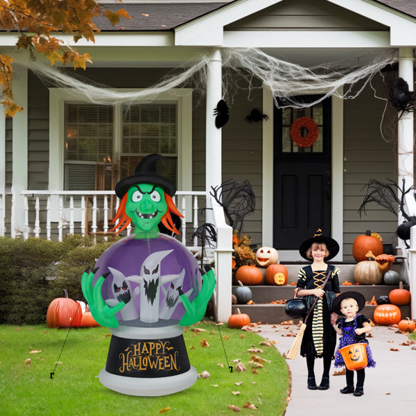 Witch Inflatable 5.9ft Crystal Ball Halloween Decor 2025