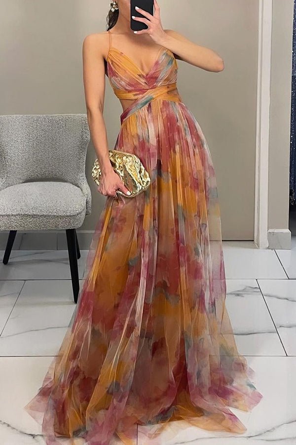 Floral Maxi Dress for Women, Adjustable Back Closure, Summer Wedding Guest Dress, Elegant and Comfortable