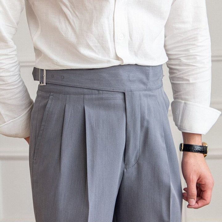 Stylish Loop Detail Pants for Modern Silhouette, Comfortable Fit, Versatile for Casual and Semi-Formal Wear