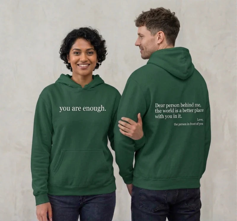 Warm Unisex Hoodie - Graphic Front-Pocket Hoodie With Back Print, Fleece-Lined, Casual Wear
