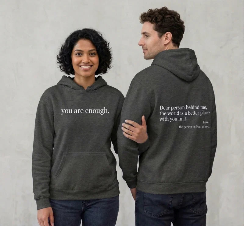 Warm Unisex Hoodie - Graphic Front-Pocket Hoodie With Back Print, Fleece-Lined, Casual Wear