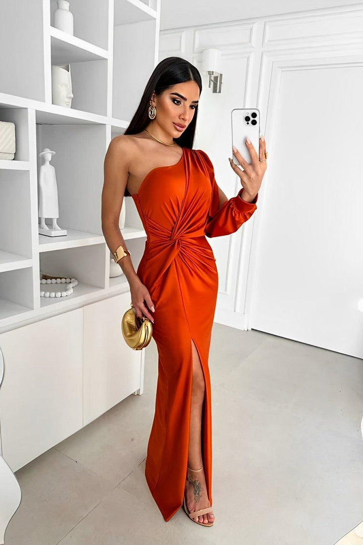 Elegant Satin Dress with Flattering Cut for Women&