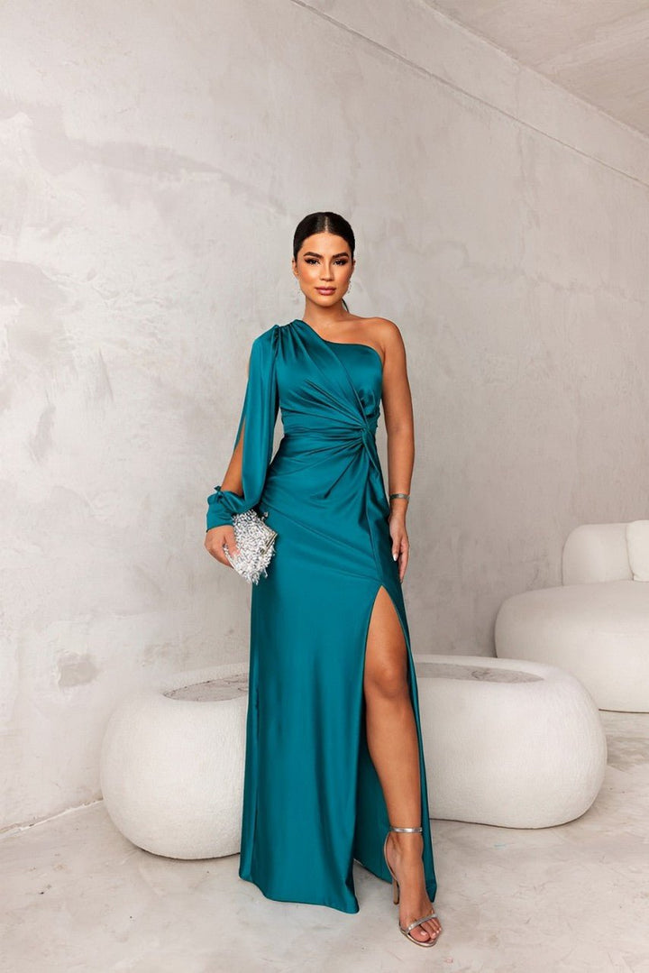 Elegant Satin Dress with Flattering Cut for Women&