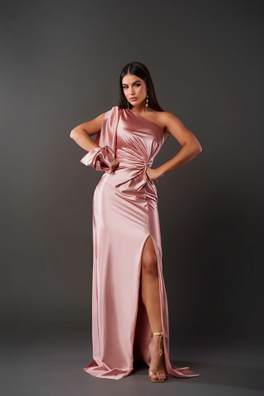 Elegant Satin Dress with Flattering Cut for Women&