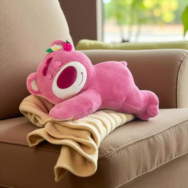 Lotso Plush Strawberry Bear Pillow - 90cm Stuffed Toy, A Sweet Valentine&