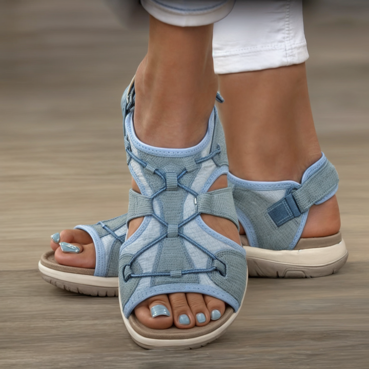 Comfortable Open Toe Sandals for Women with 3-Point Support and Shock Absorption, Ideal for Daily Wear and Pain Relief