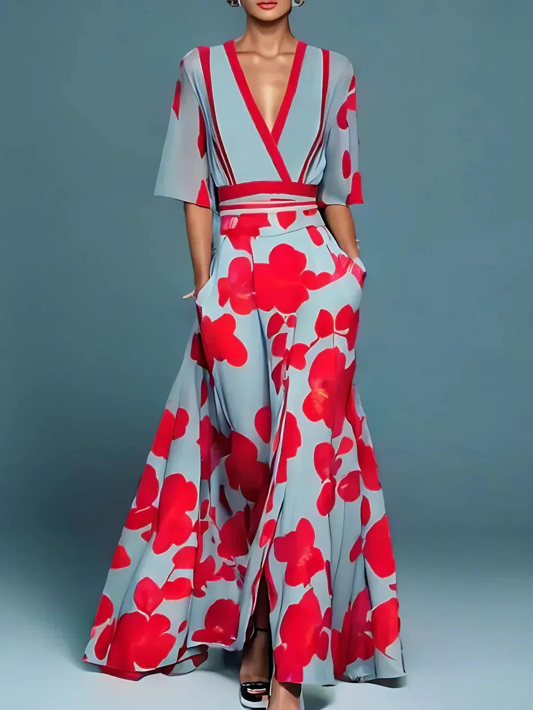 Floral Maxi Dress for Women, Elegant Summer Wedding Guest Dress, Comfortable Formal Evening Wear