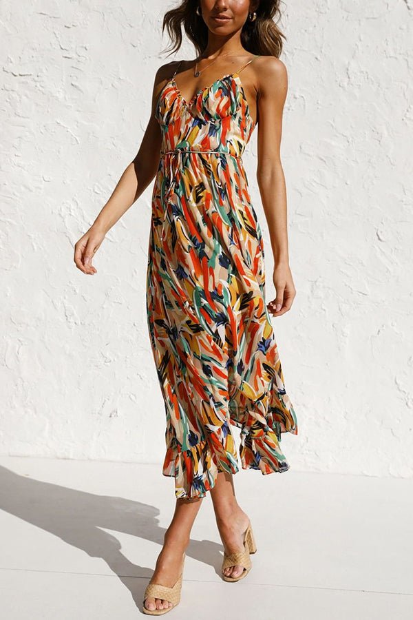 Elegant V-Neck Sleeveless Multicolor Wedding Guest Dress, Summer Cocktail Formal Dress for Special Occasions