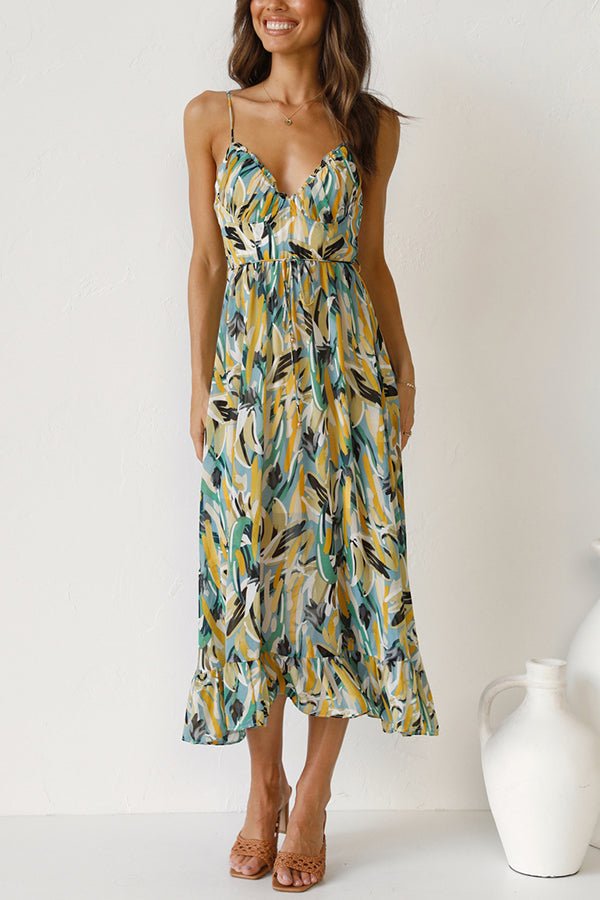 Elegant V-Neck Sleeveless Multicolor Wedding Guest Dress, Summer Cocktail Formal Dress for Special Occasions
