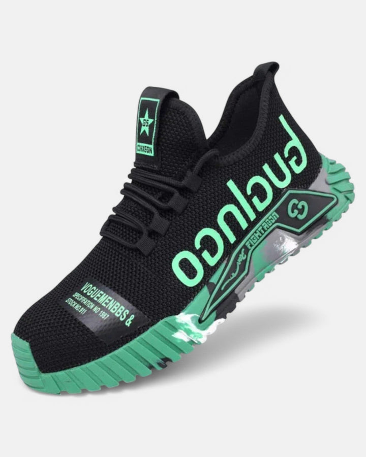 Robust Safety Shoes with Steel Toe Protection, Breathable Mesh Upper, Non-Slip Rubber Sole for Work and Outdoor Use