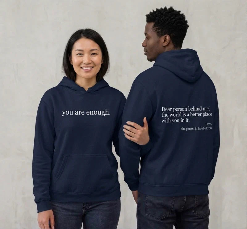 Warm Unisex Hoodie - Graphic Front-Pocket Hoodie With Back Print, Fleece-Lined, Casual Wear