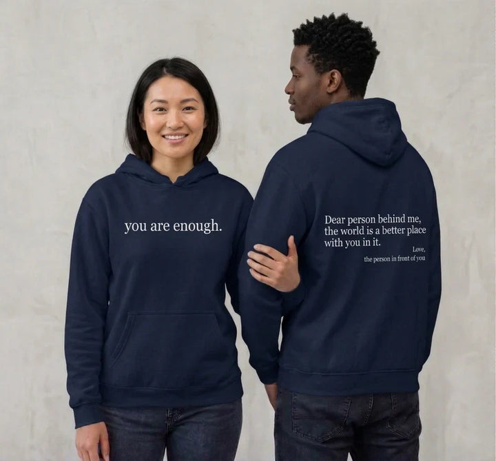 Warm Unisex Hoodie - Graphic Front-Pocket Hoodie With Back Print, Fleece-Lined, Casual Wear