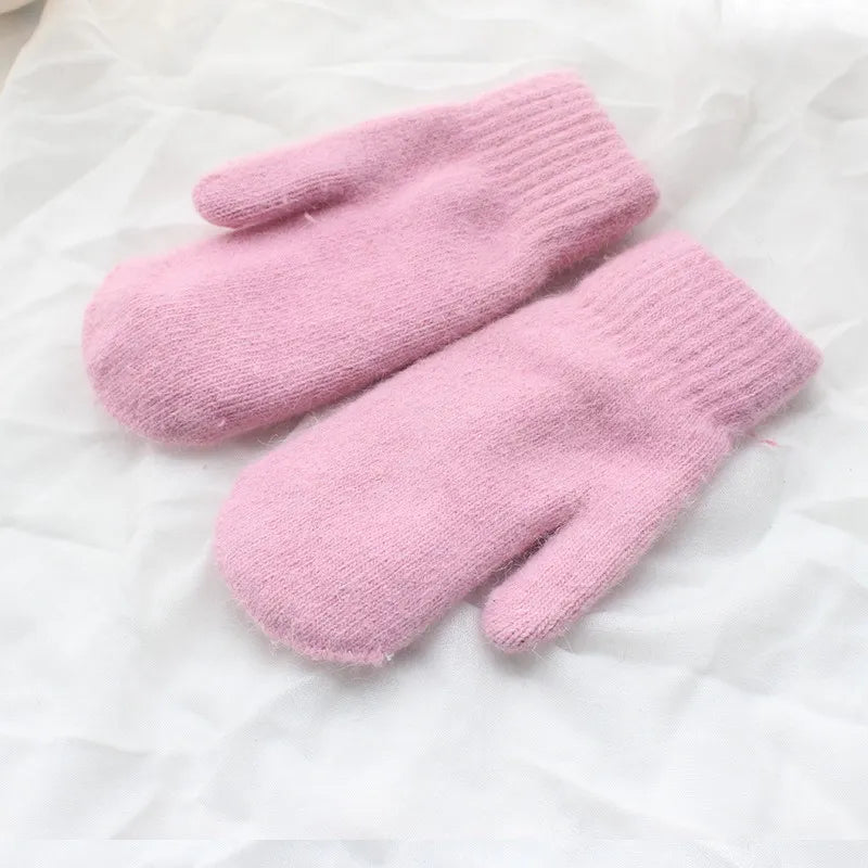 Warm Women Mittens - Ribbed Cuff Plush Faux Fur, Winter