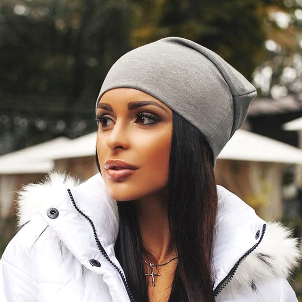 Soft Cozy Womens Beanie - Slouch Back, Cotton Blend, Winter