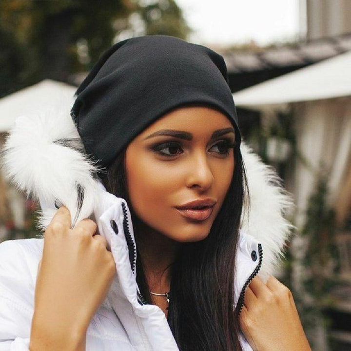 Soft Cozy Womens Beanie - Slouch Back, Cotton Blend, Winter
