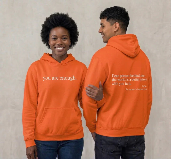 Warm Unisex Hoodie - Graphic Front-Pocket Hoodie With Back Print, Fleece-Lined, Casual Wear