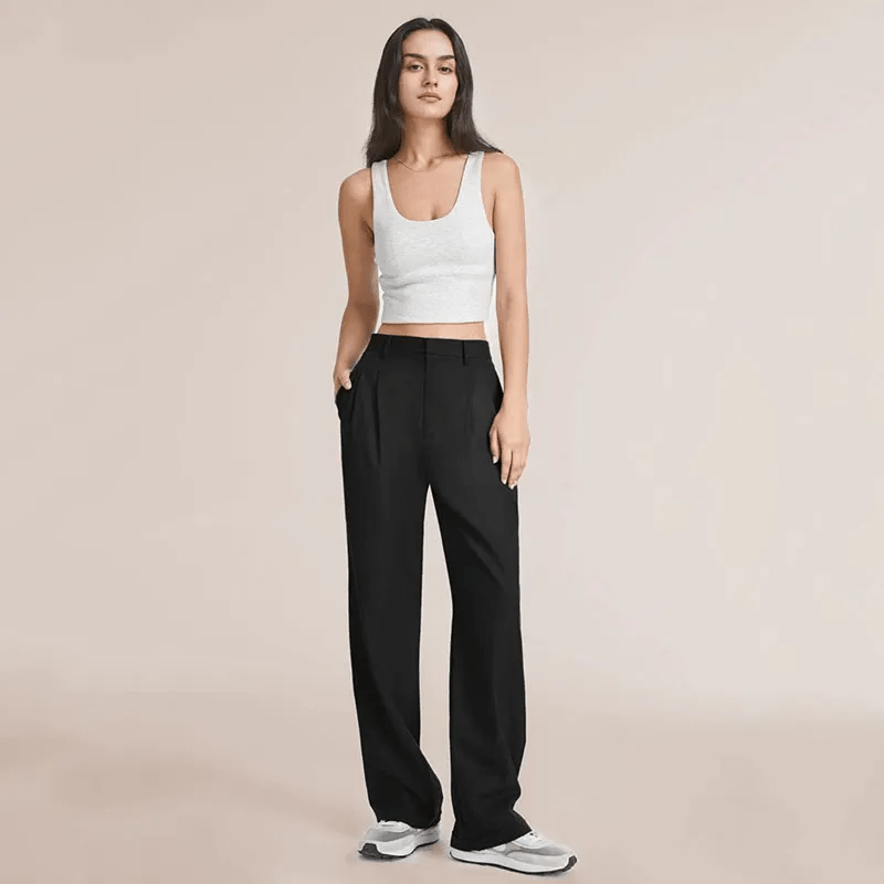 Pleated Trousers for Women, High-Quality Relaxed Fit Pants with Sophisticated Design, Versatile for Casual and Formal Wear