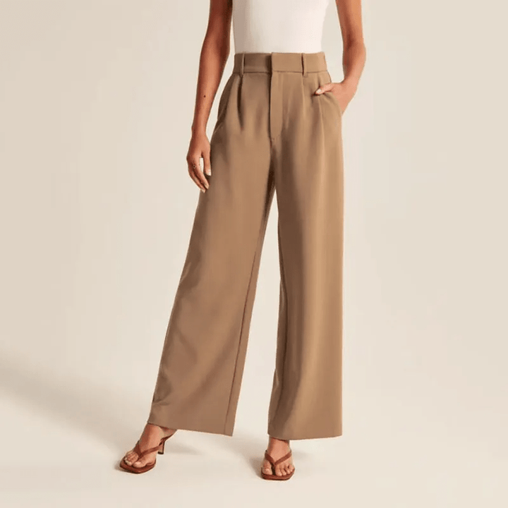 Pleated Trousers for Women, High-Quality Relaxed Fit Pants with Sophisticated Design, Versatile for Casual and Formal Wear
