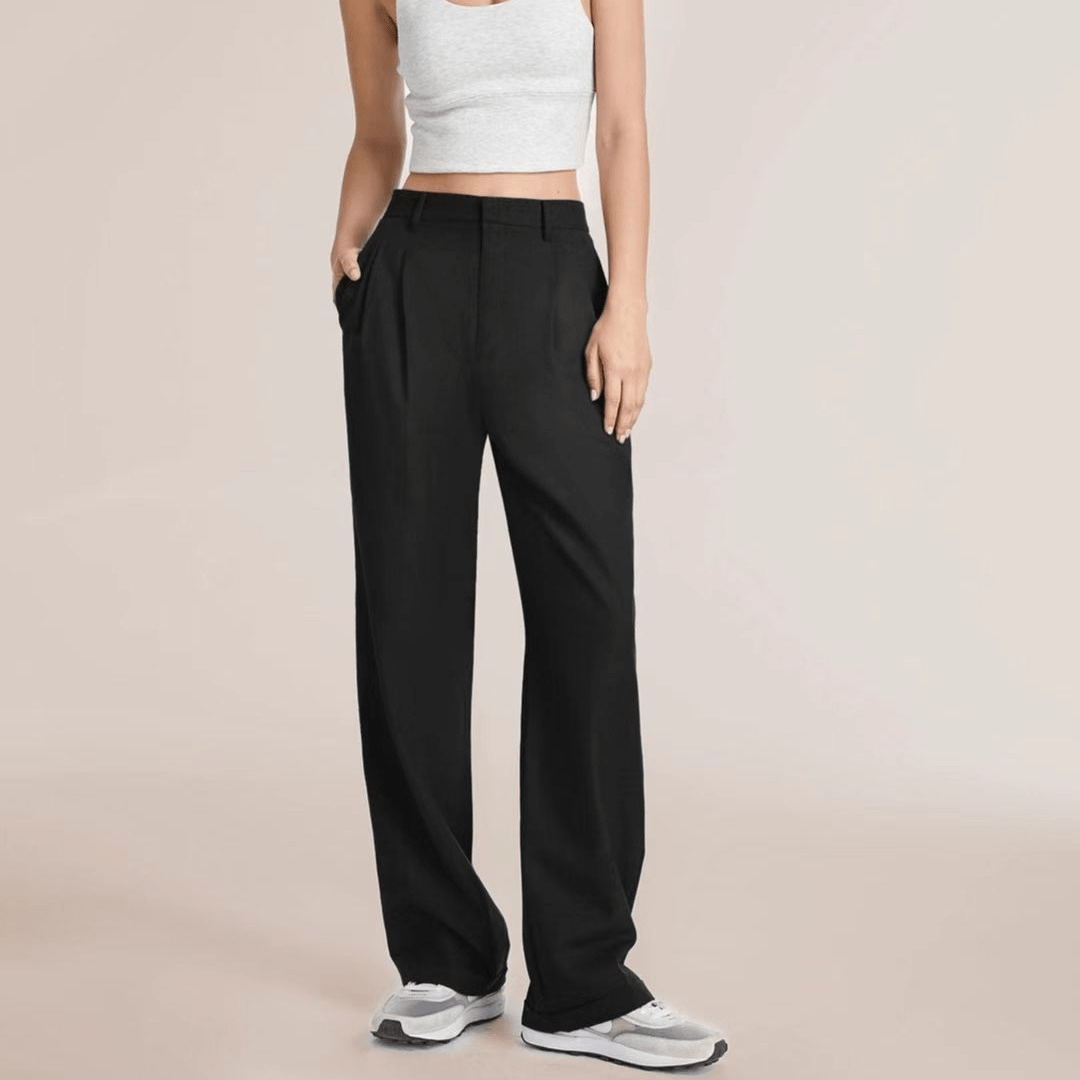 High-Waisted Wide Leg Trousers for Women, Comfortable Polyester, Flattering Fit, Versatile Style, Suitable for Business and Formal Events