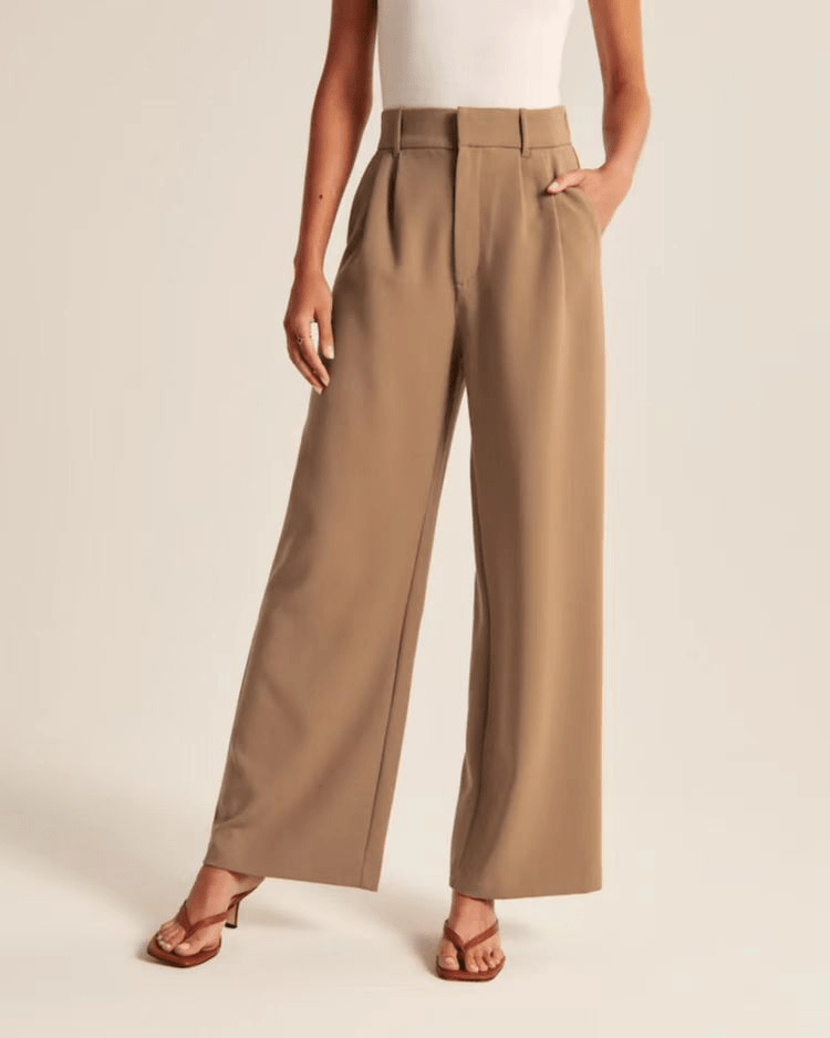High-Waisted Wide Leg Trousers for Women, Comfortable Polyester, Flattering Fit, Versatile Style, Suitable for Business and Formal Events