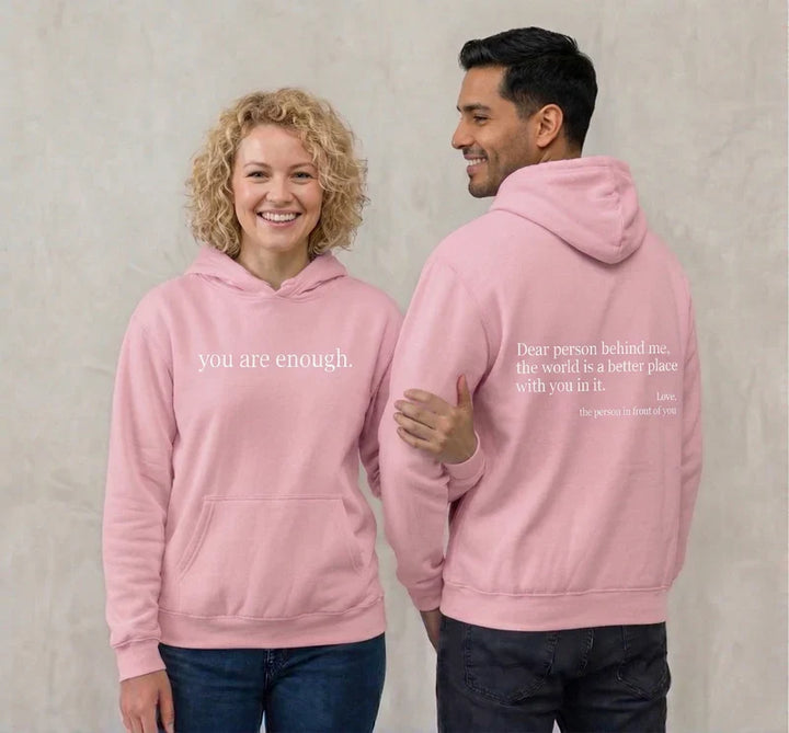 Warm Unisex Hoodie - Graphic Front-Pocket Hoodie With Back Print, Fleece-Lined, Casual Wear