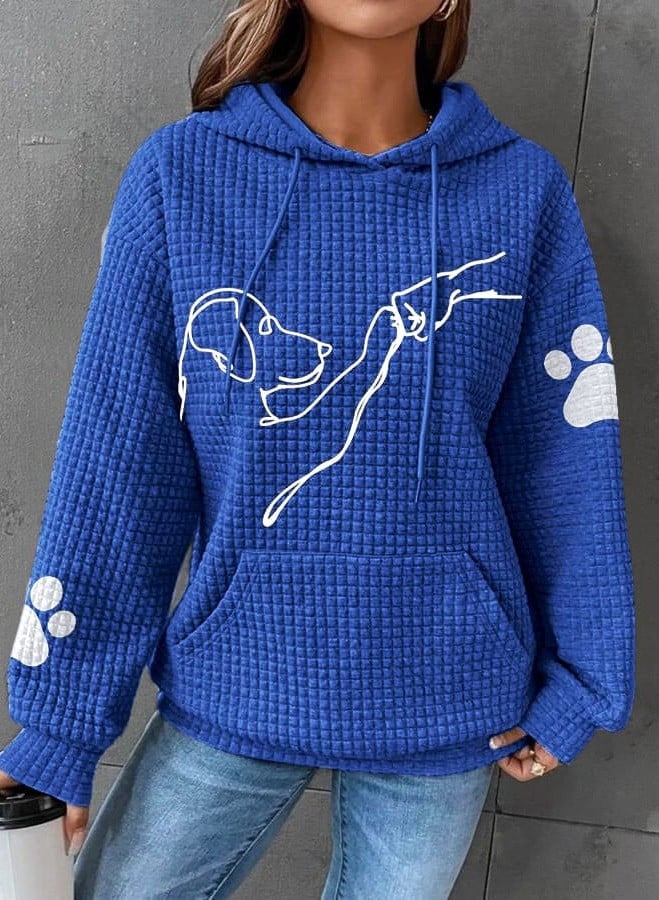 Warm Womens Hoodie - Relaxed Oversized Waffle Knit Casual