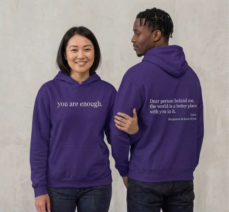 Warm Unisex Hoodie - Graphic Front-Pocket Hoodie With Back Print, Fleece-Lined, Casual Wear