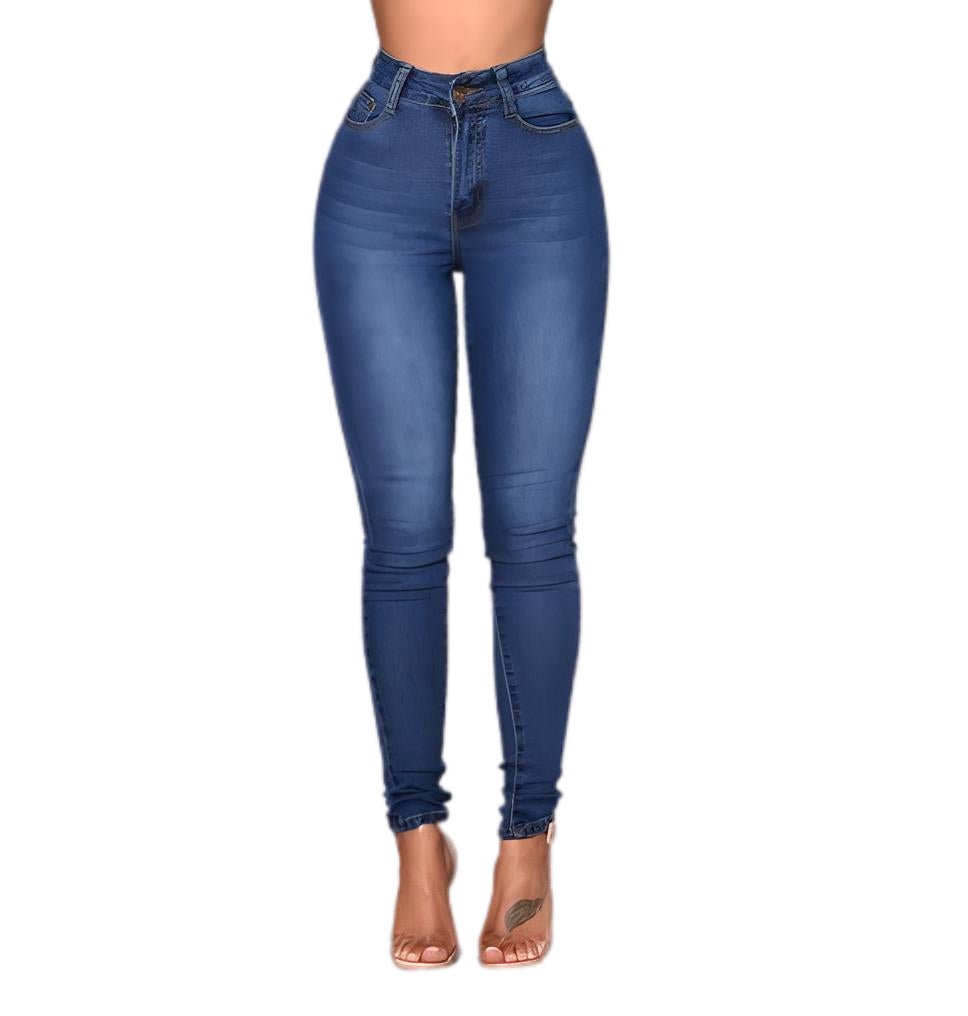 High Waist Skinny Stretch Jeans for Women, Comfortable Fit, Versatile Blue, Black, Grey, Sizes XS-XL