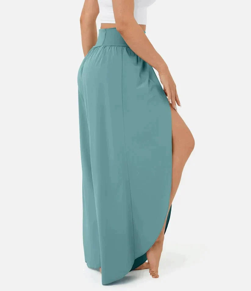 High-Waisted Palazzo Pants for Women, Comfortable Wide-Leg Trousers, Lightweight Summer Fashion