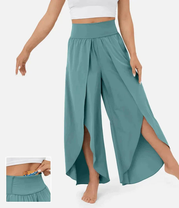 High-Waisted Palazzo Pants for Women, Comfortable Wide-Leg Trousers, Lightweight Summer Fashion