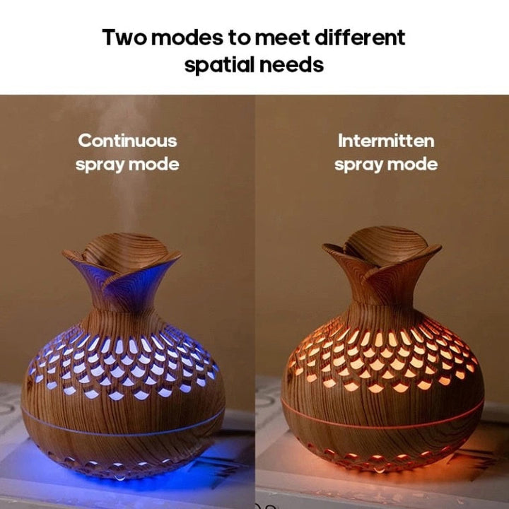 Wood Grain Humidifier 300ml USB Aroma Diffuser for Home Use