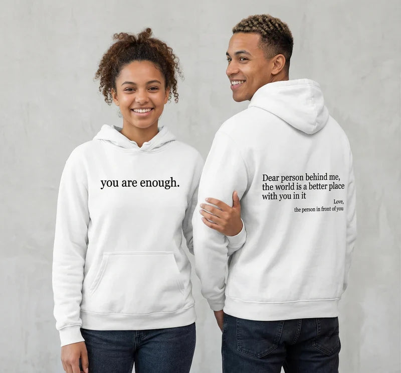 Warm Unisex Hoodie - Graphic Front-Pocket Hoodie With Back Print, Fleece-Lined, Casual Wear