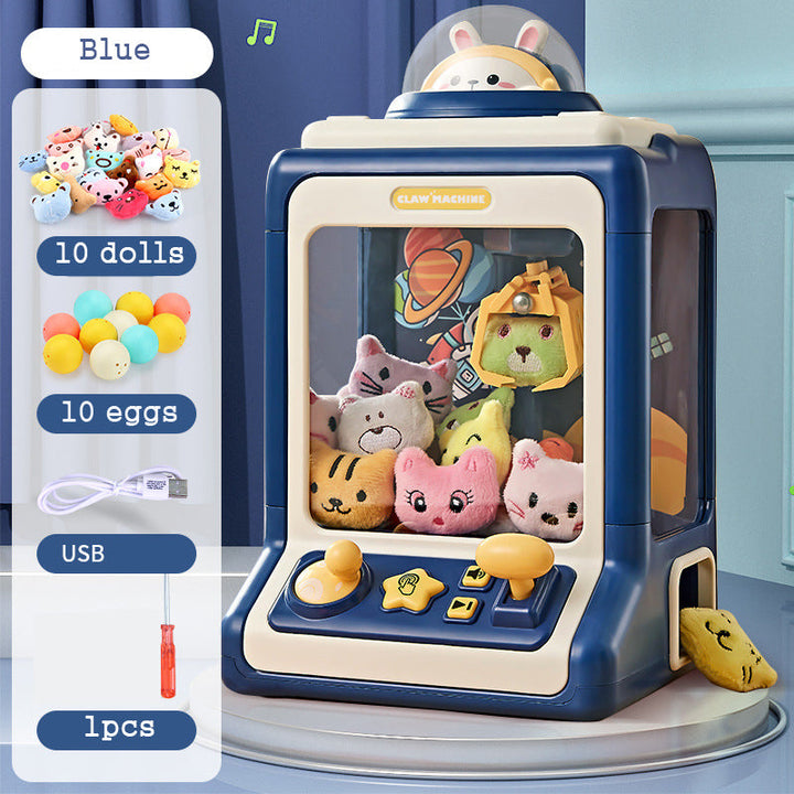 Mini Claw Crane Toy Machine for Kids - Coin Operated Plush Grabber Game with Lights &amp; Music