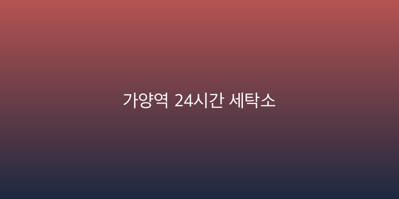 가양역 24시간 세탁소