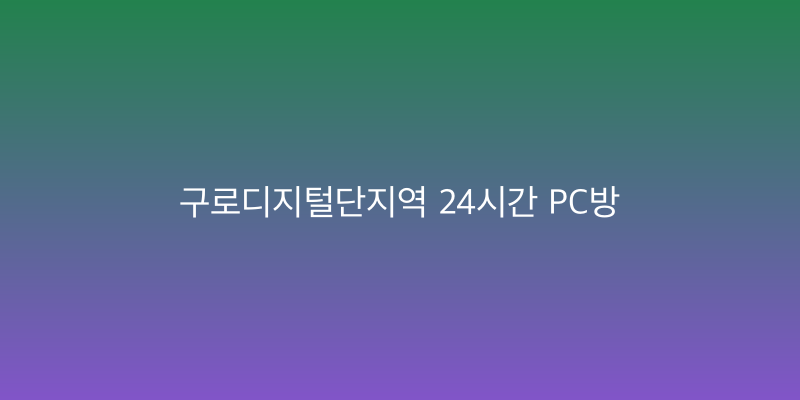 구로디지털단지역 24시간 PC방