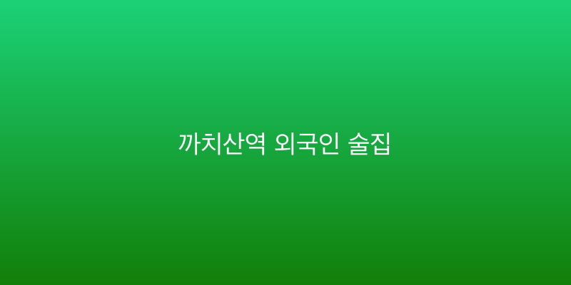 까치산역 외국인 술집