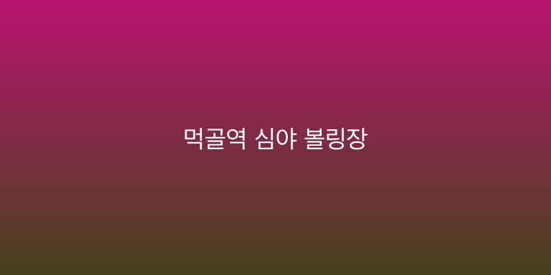 먹골역 심야 볼링장